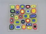 Dinner Plate with Multi Colored Squares